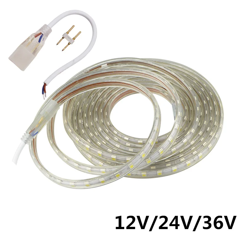 Светодиодная лента 24 В Водонепроницаемая ip68 ip67 5050 smd гибкая 1 м 5 10 20 теплый
