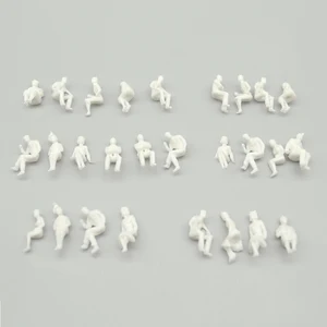 Модель архитектурных людей, железнодорожный поезд, неокрашенные ABS сидящие фигурки, миниатюрная сцена, песочный стол, строительные наборы, 100 шт.лот