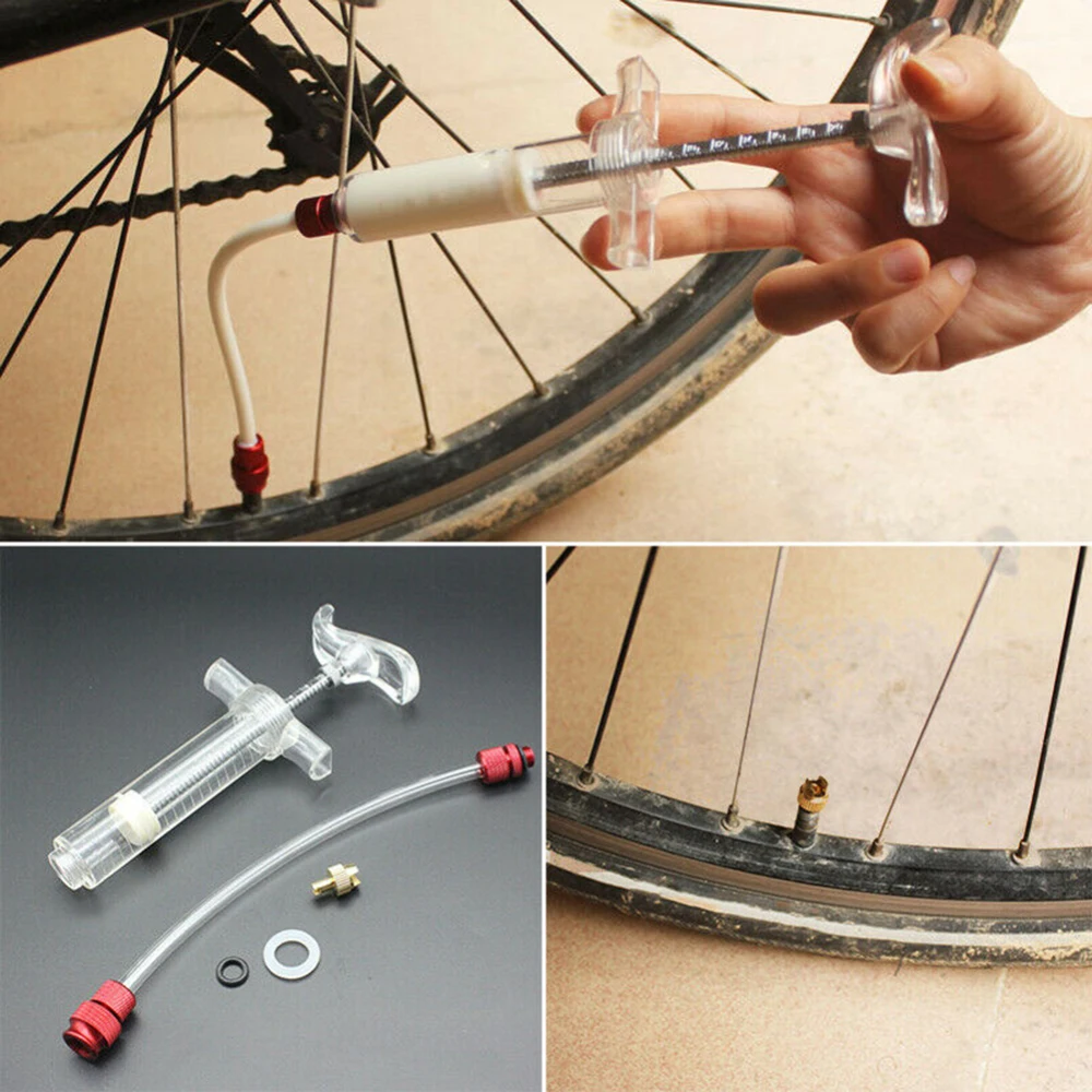 Tubeless Tyre Sealant Injector Universial for Schrader/Presta Valve PVC Bike Bicycle Cycling Tire Filling Tool | Спорт и развлечения