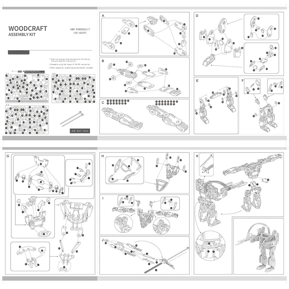 

3D Wooden Puzzle Self-Assembly Cartoon Toy Kids DIY Woodcraft Construction Kit Assembly Toy Brain Game Three-dimensional Puzzle