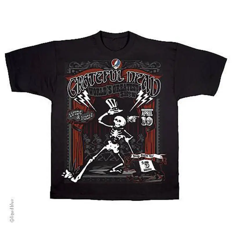Прохладный Slim Fit с принтом букв Рождество Grateful Dead О-образным вырезом коротким