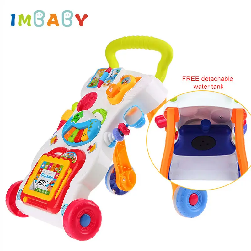 With Water Tank IMBABY многофункциональные детские ходунки с резервуаром для воды игрушка-тележка для ребенка сидя-ходунки для детей обучения ребенка - Цвет: With Water Tank