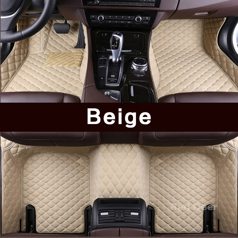 Индивидуальные автомобильный коврик для VW Volkswagen Jetta A6 Passat CC B7 B8 Golf 6 7 Tiguan Touareg Teramont Atlas Touran высокого качества - Название цвета: Бежевый