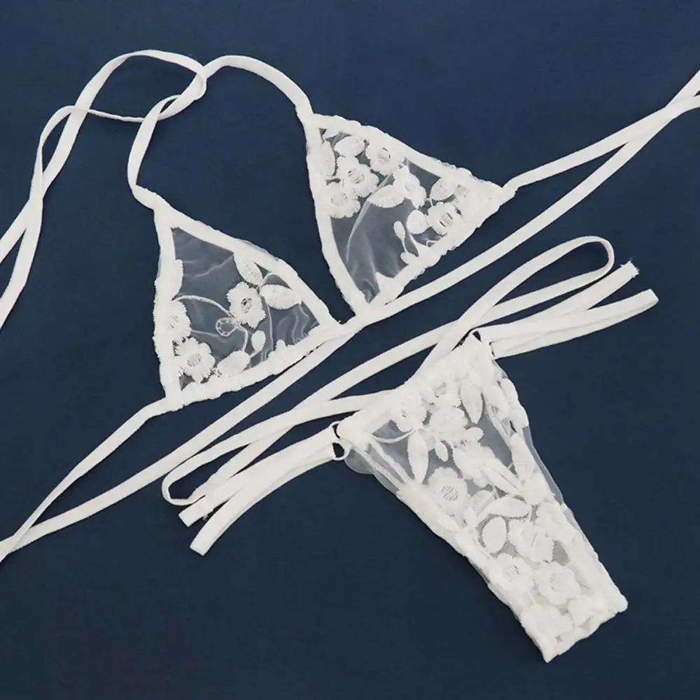 Женское сексуальное прозрачное белое кружевное бикини нижнее белье бюстгальтер
