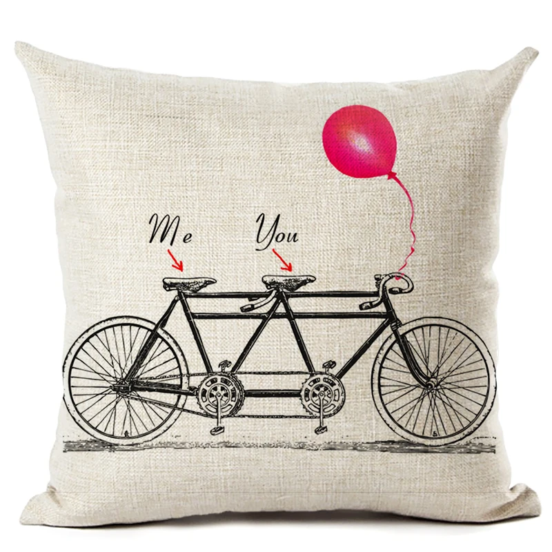 New Nordic Funny Hummingbird Cotton Linen Quote Cushion Cover Romantic Valentine Day Gift Peacock Throw Pillow Almofadas | Дом и сад