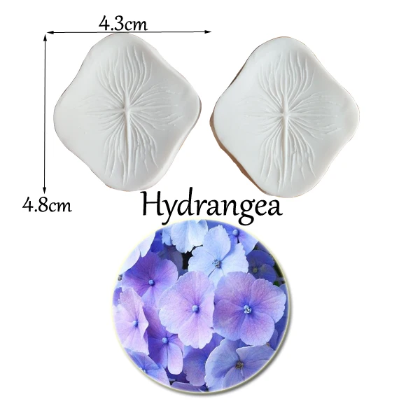 Hydrangea 29 большой пион роза тюльпан Орхидея цветок лепесток Veiner силиконовые формы украшения торта инструменты, Gumpaste Sugarcraft помадка плесень C337 - Цвет: Hydrangea
