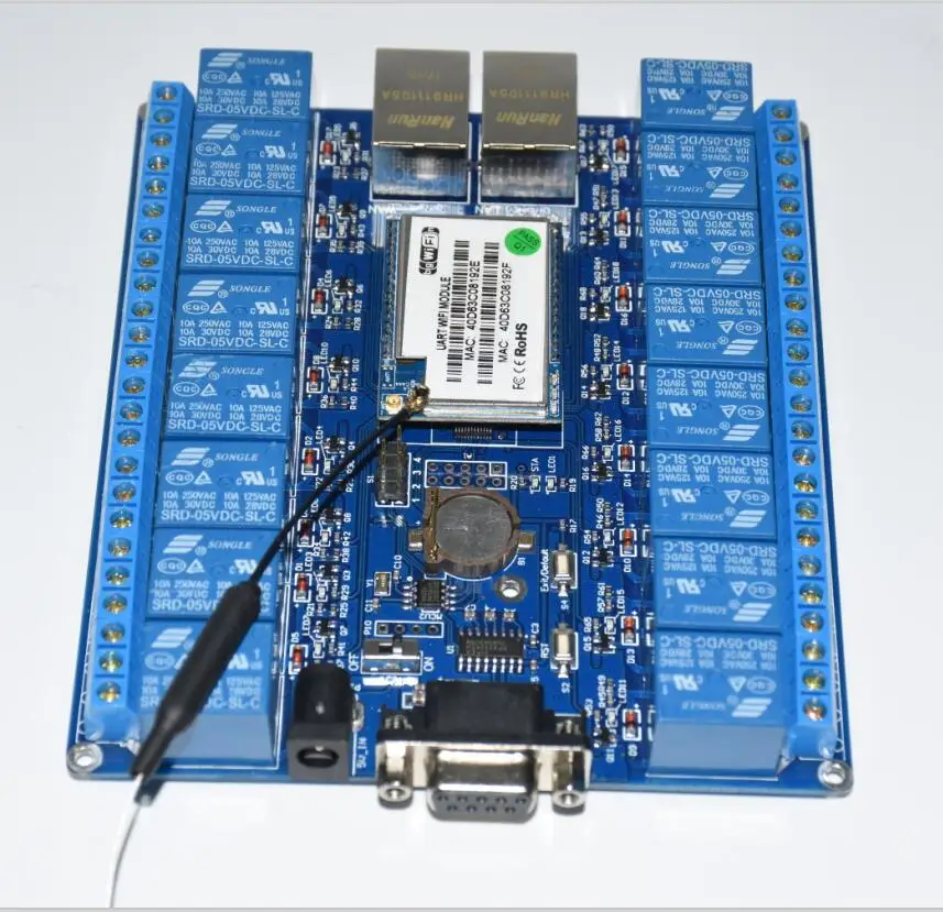 Умный дом автоматизация вещей Интернет RS232 RJ45 порт wifi релейный модуль Плата 16 каналов или 2ch реле p2p wifi антенна