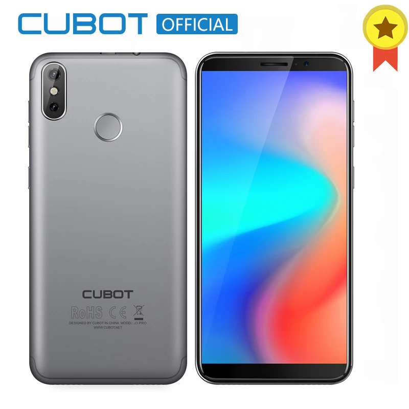 Cubot J3 Pro 18:9 полный экран 1 Гб 16 Смартфон 5 дюймов MT6739 четырехъядерный 13MP + 2MP задние
