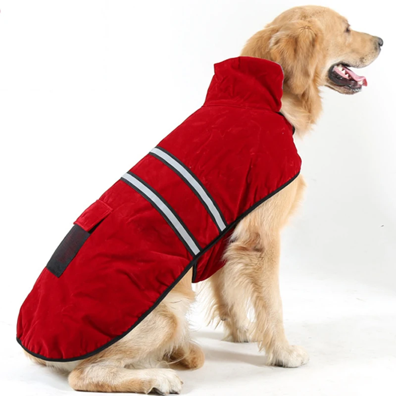 

New winter Pet Dog Clothes cotton casual golden fluorescent safety reflective dog clothes to keep warm Warm Dogs Costume Coats