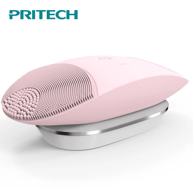 

Профессиональный очиститель лица PRITECH, Индуктивная зарядка, звуковая вибрация, электрическая щетка для чистки лица, IPX 6, силиконовый уход за...