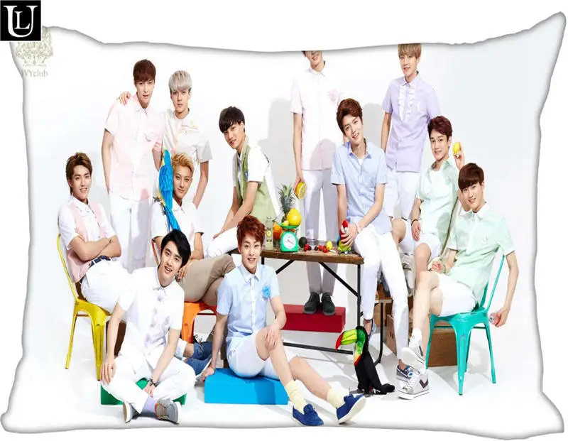Pillowcase Изготовленная на заказ exo Прямоугольная подушка размер крышки 45x35 см(с одной стороны) печать по индивидуальному заказу с молнией полиэстер хлопок наволочка больше размер - Цвет: Pillowcase