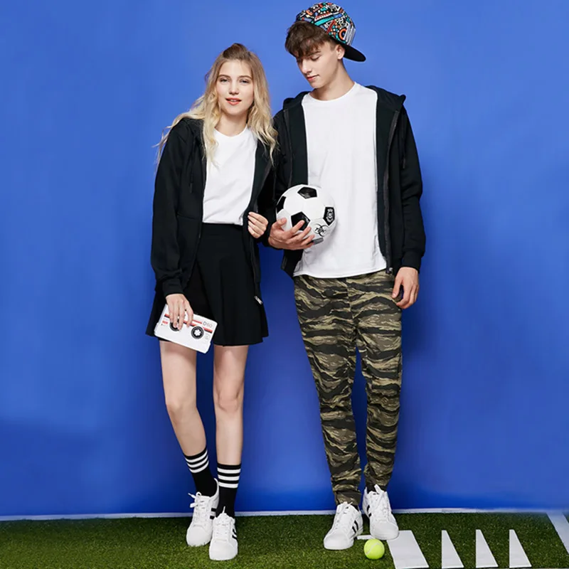 Мужская толстовка на молнии Повседневная однотонная Толстовка в стиле хип хоп