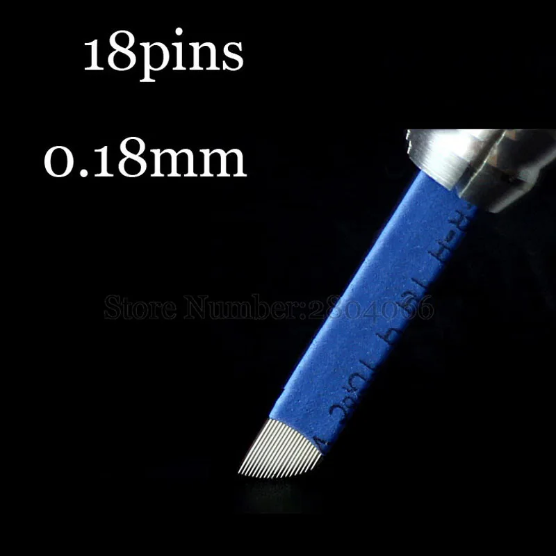 50 шт 0 18 мм Диаметр pin микроблейдинг иглы Лезвия Lamina Agulha Sobrancelha tebori Pontas Flex brow