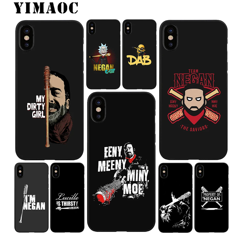 YIMAOC Negan My Dirty Girl Soft TPU Black Silicone Case for iPhone X or 10 8 7 6 6S Plus 5 5S SE Xr Xs Max |