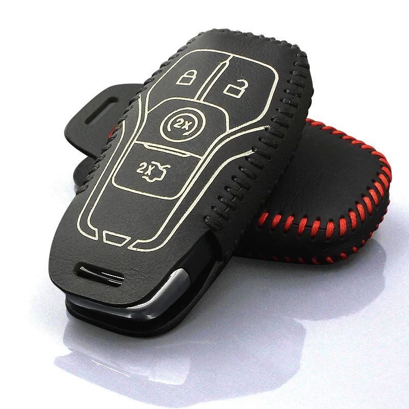 Кожаный чехол для автомобильных ключей ford F150 2016 mustang 2015 2017 lincoln MKC MKZ 2014 MKX 2015|key case for