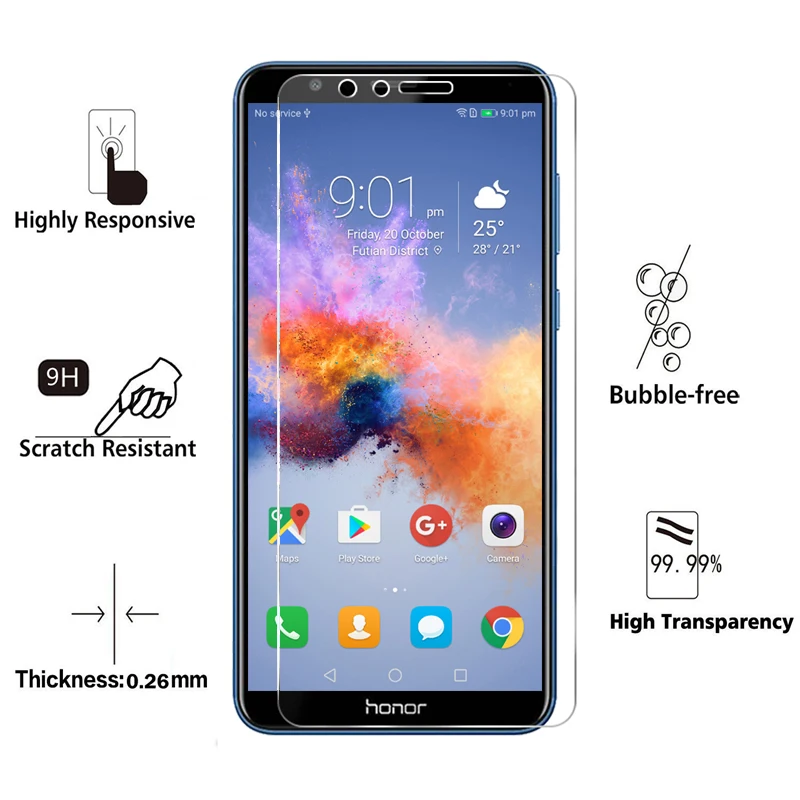 Baixin закаленное стекло для Huawei honor 7X 10 9lite ультра тонкий 9H 2.5D защита экрана|Защитные