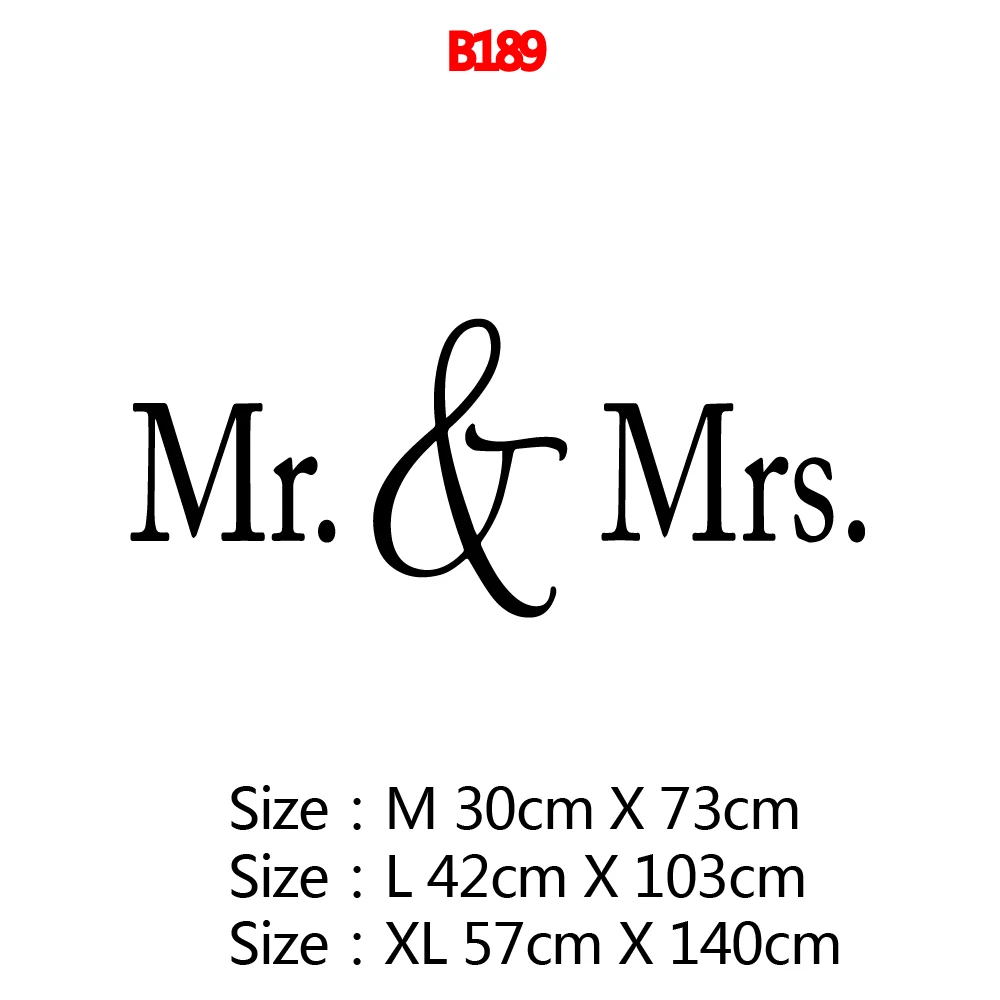 Съемный Настенный стикер Mr and Mrs романтичный для спальни наклейки на обои