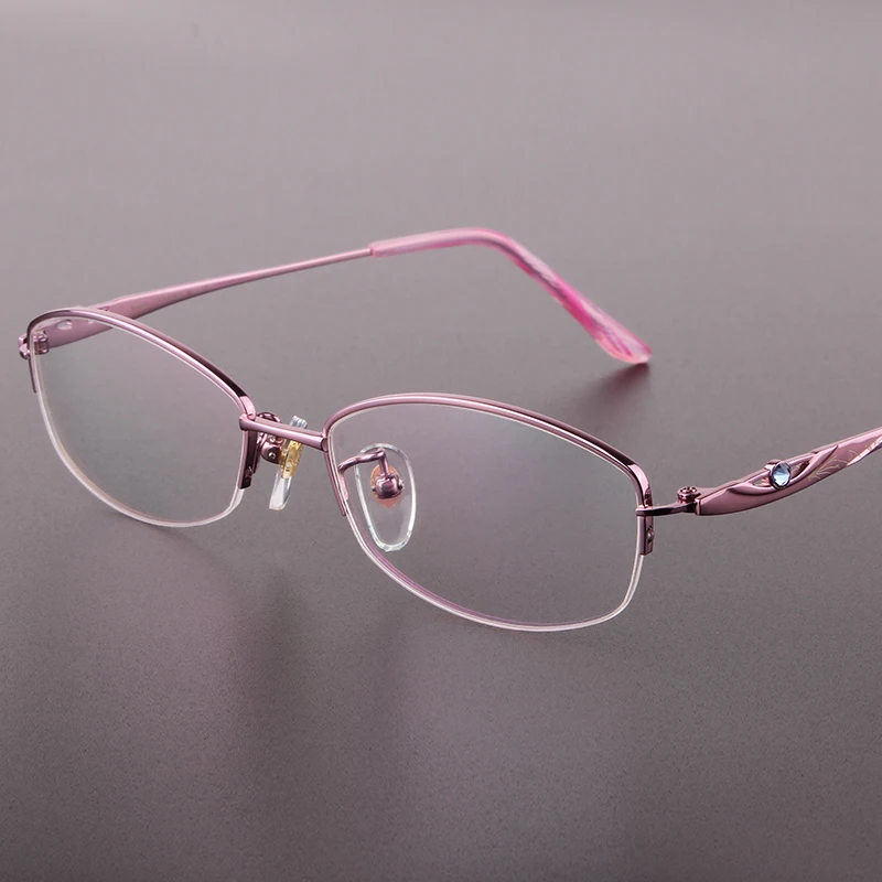 Оправа для очков полуободковая из чистого титана 8313|women prescription eyewear|fashion