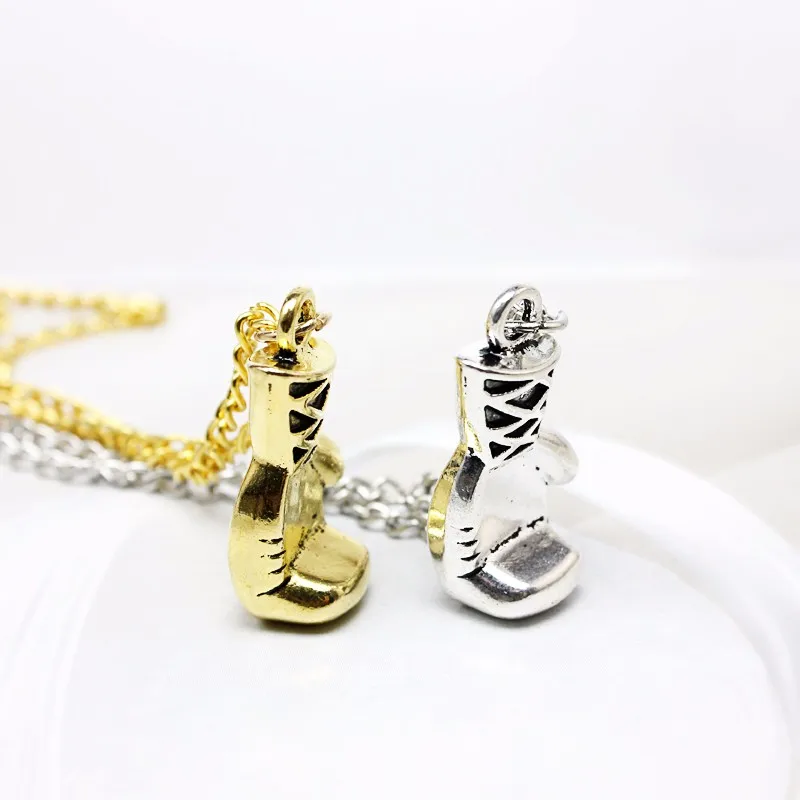 

Fashion Mini Boxing Glove Men's Necklace Gold Silver Color Fist Shape Pendant Gym Necklace For Men And Women Choker