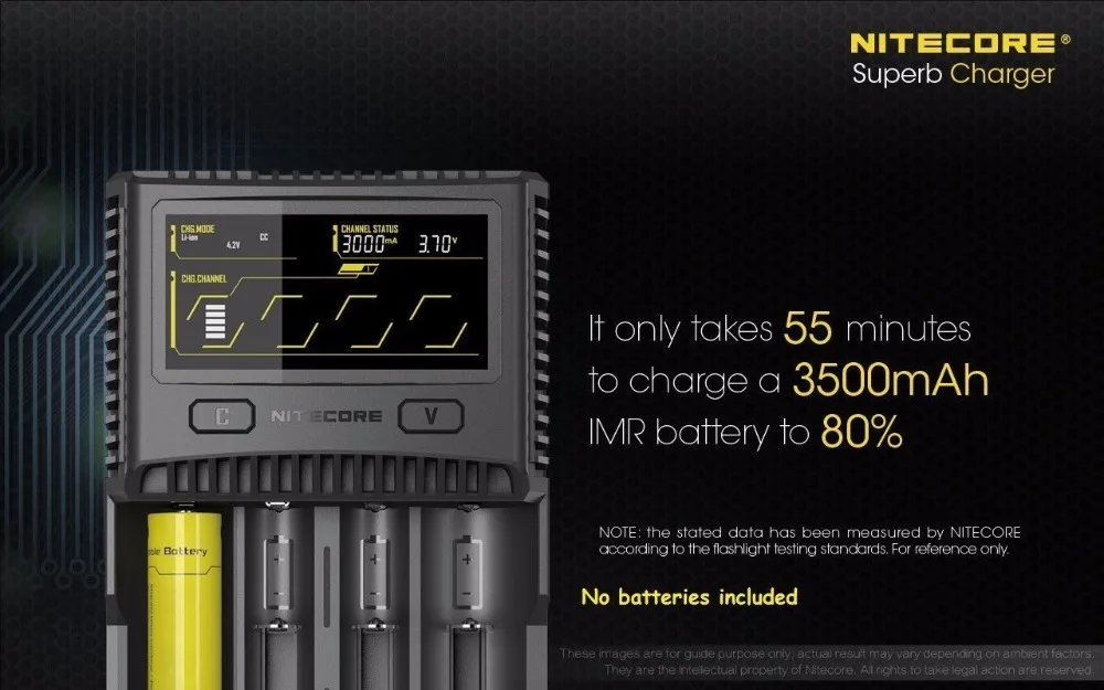 Зарядное устройство Nitecore SC4 с ЖК дисплеем USB быстрая интеллектуальная зарядка