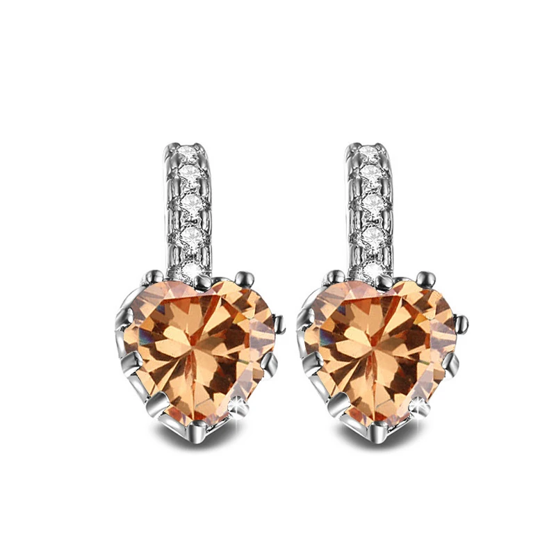 MISANANRYNE Wholesale Hot 1pair Gold Color Fashion Heart Cubic Zirconia Hoop Earrings for Women|hoop earrings women|fashion hoop earringshoop |