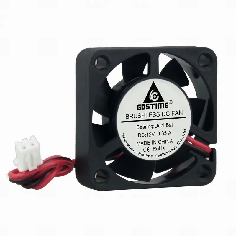 

2 Pcs Gdstime 40x40x10mm Ball Bearing 12V 2Pin DC Brushless Cooler Cooling Fan 40mm x 10mm 4cm