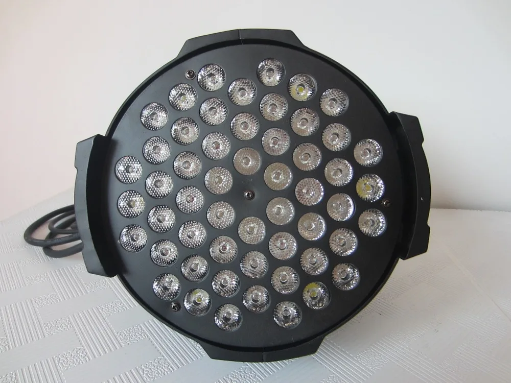

Недорогой уровень ip 3 Вт 54 шт. светодиодов par 64 RGB DMX сценическое освещение Алюминиевые Светодиодные светильники dmx оборудование для диджея ди...
