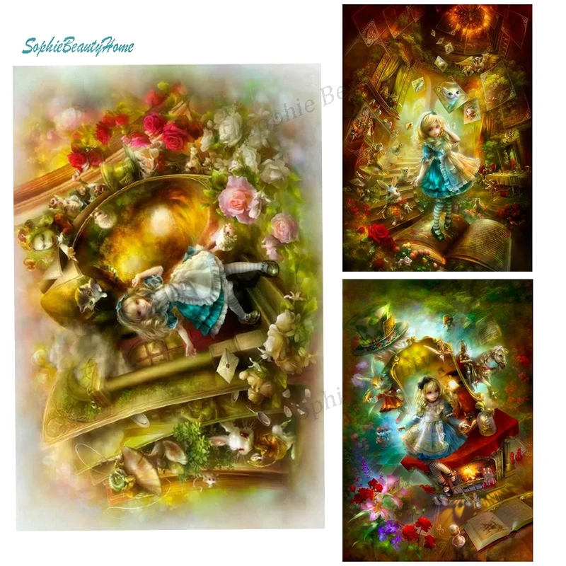 Алмазная картина Alice Dream Roaming Wonderland 5D для самостоятельной сборки вышивка