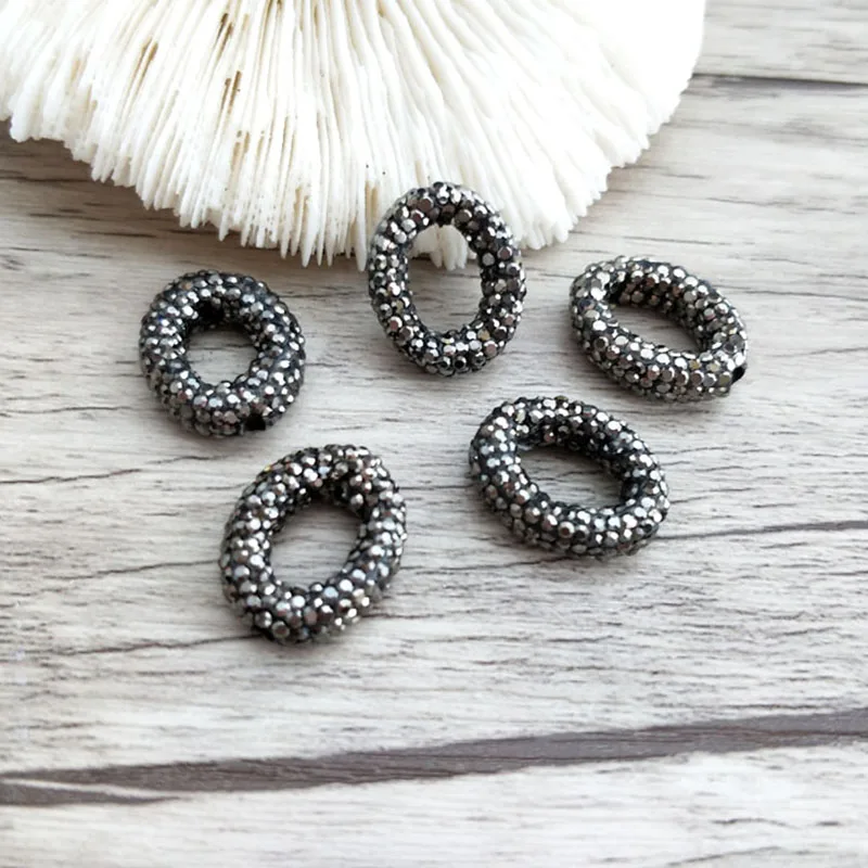 10 шт. черные кристаллы стразы цирконий с твердым покрытием разъем пробки Spacer