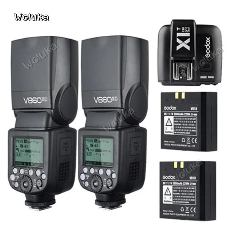 Godox V860 II * 2 + x1 Flash trigger C/N/F/S/O SLR camera flash machine lamp off set CD50 T03|Фотовспышки| |