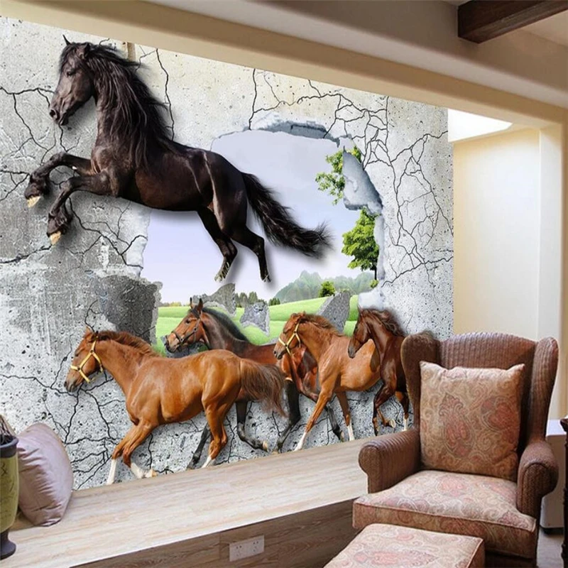 Пользовательские 3D обои лошадь ТВ фон гостиной спальни стены украшения дома