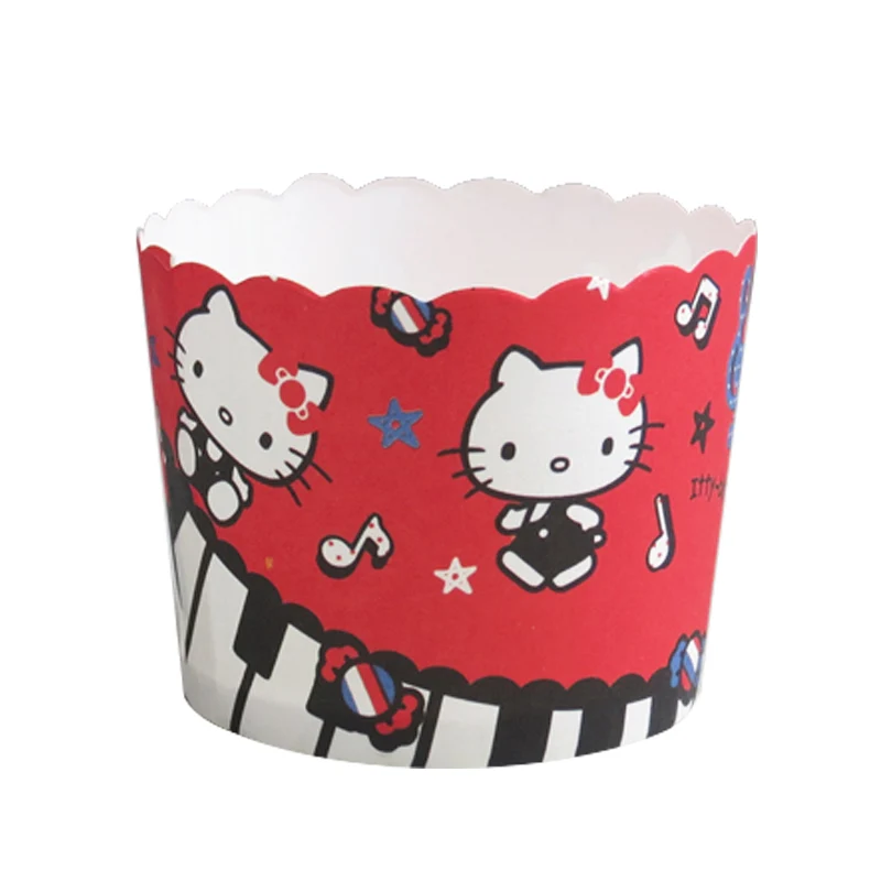 50 шт./пакет Милая Пижама «Hello Kitty», Пижамный костюм с изображением котенка Hello бабочка в форме сердца Мышь, украшенное красивыми цветами пирожного бумаги выпечки чашки для детей день рождения девочки мальчика на свадьбу