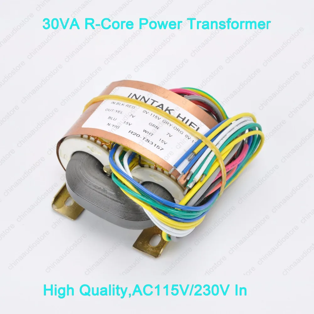 Качественный сетевой трансформатор 30VA 30 Вт AC 15 в * 2 или 9В R Core для усилителя