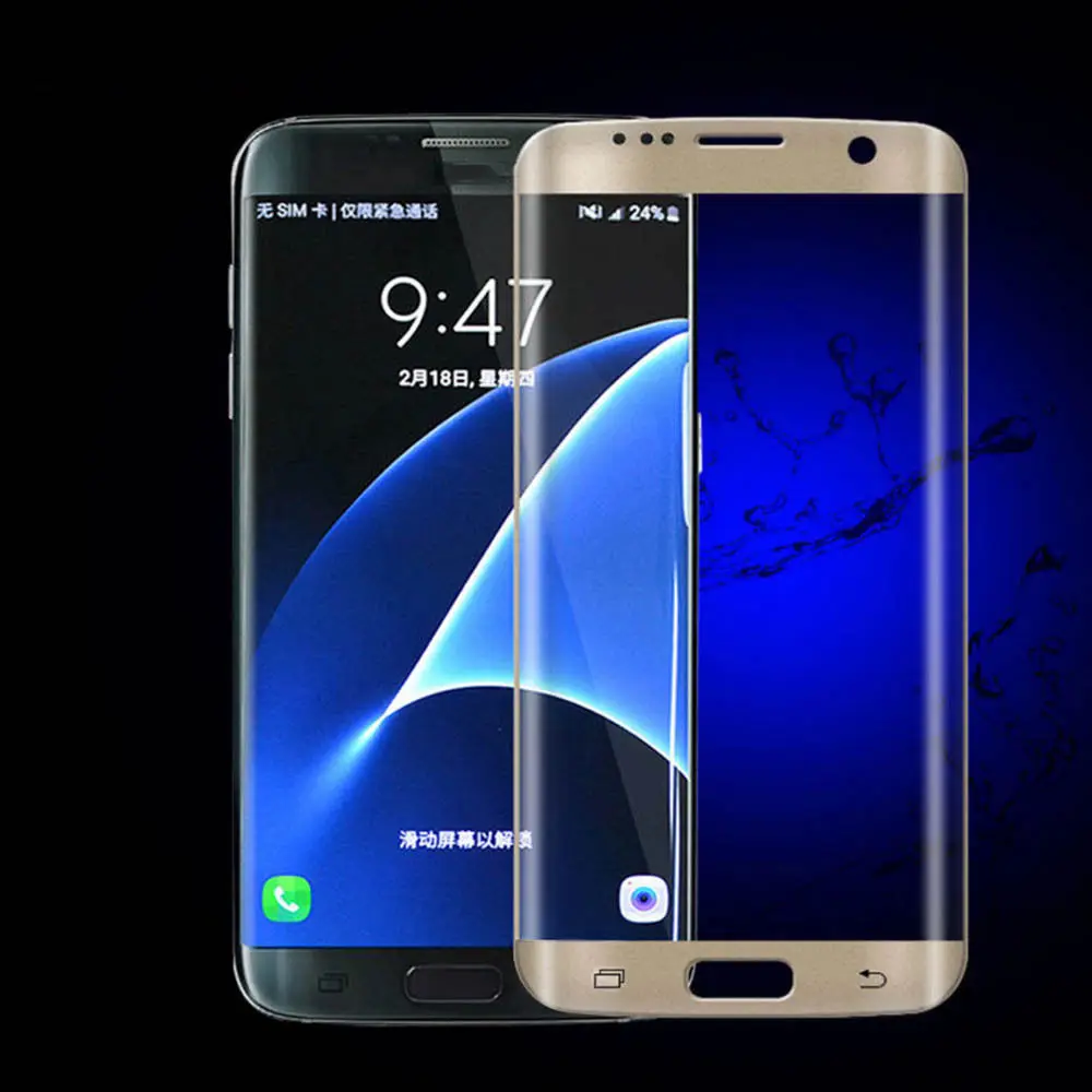 BROEYOUE закаленное Стекло для Samsung Galaxy S6 S7 S8 S9 Edge Plus 3D полный охват Экран защиты Флим крышка для Samsung Note 8 9 - Цвет: Gold