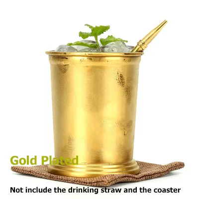 Gold Plated Мята Julep чашка из нержавеющей стали Коктейльная кружка чашка смешанные напитки чашка мартини Мохито напиток бар пивная кружка для вечеринки кружки - Цвет: Gold Plated