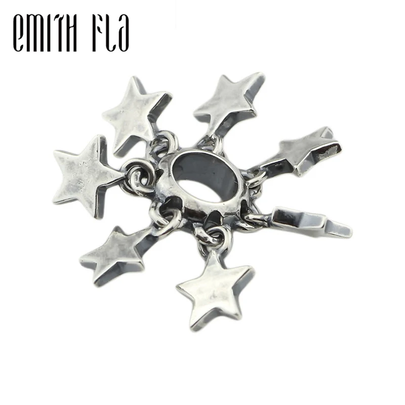Модные 925 серебряные бусины с фиксатором в форме звезды амулеты браслет подходит