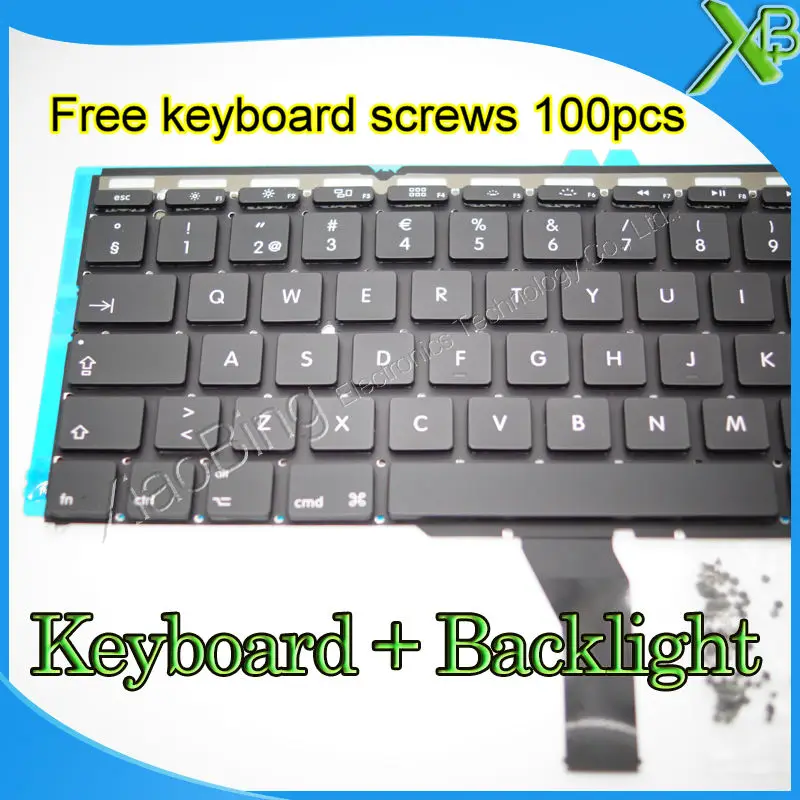 Новая шведская клавиатура SE с подсветкой и винтами для клавиатуры 100 дюйма MacBook Air