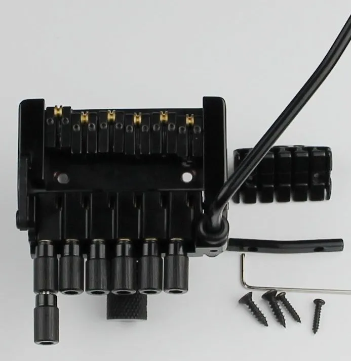 Новая безголовая электрическая гитара с двойным волнообразным мостом в черном