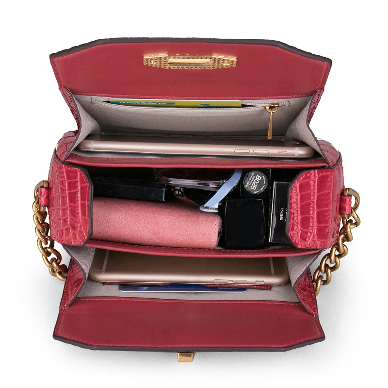 DOYUTIG Для женщин Прекрасный Аллигатор Натуральная кожа Crossbody ручками Литтлер