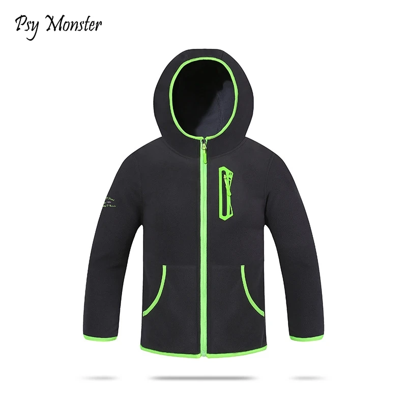 School Boys Sport Hooded Polar Fleece Jacket New 2018 Autumn Trendy Arrival Kids Soft Shell Clothing Outerwear 3-14T | Детская одежда и