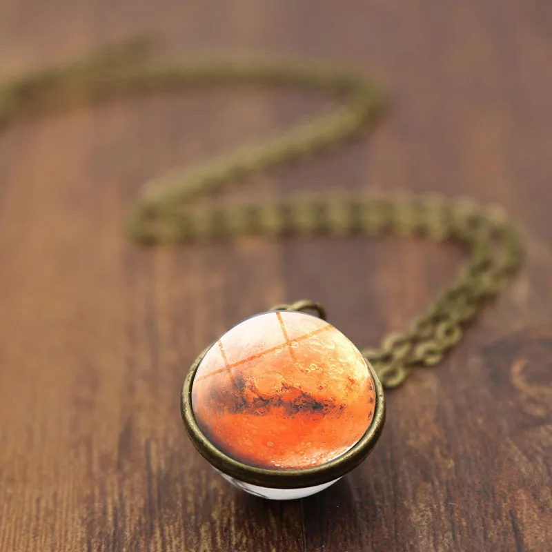 Ожерелье Вселенная ручной работы для женщин и мужчин винтажное двухстороннее