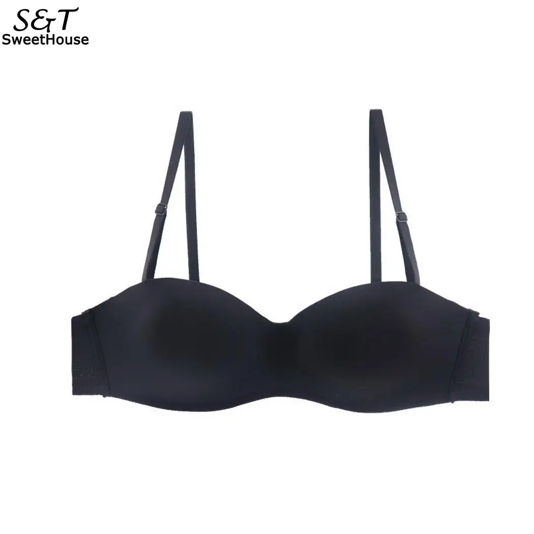 Женский Повседневный однотонный бюстгальтер без бретелек с застежкой на спине