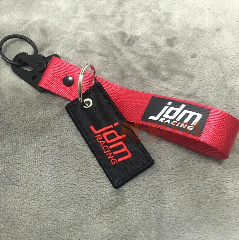 A and B JDM Гоночный брелок для ключей, мобильный телефон, ID карта, подвесной ремешок, ремешок на запястье/ладонь, ремешок, держатель для сотового телефона, брелок, черный крючок - Название цвета: A and B