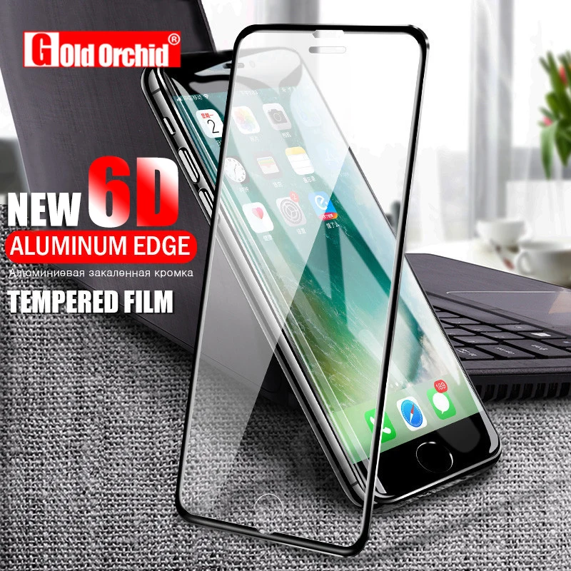 6D стекло на iphone 6 6s Plus 8 7 X Полный экран протектор для iphone 7 8 Plus 5 5S SE алюминиевый сплав закаленное стекло