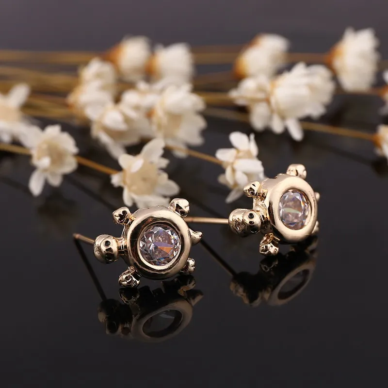 1 пара! Модные милые женские и мужские маленькие серьги гвоздики с черепахой