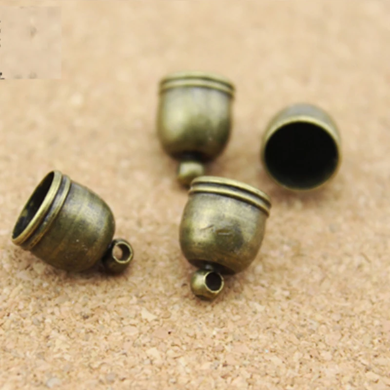 Оптовая продажа 50 шт./лот медный кожаный шнур колпачки с кисточками коннекторы