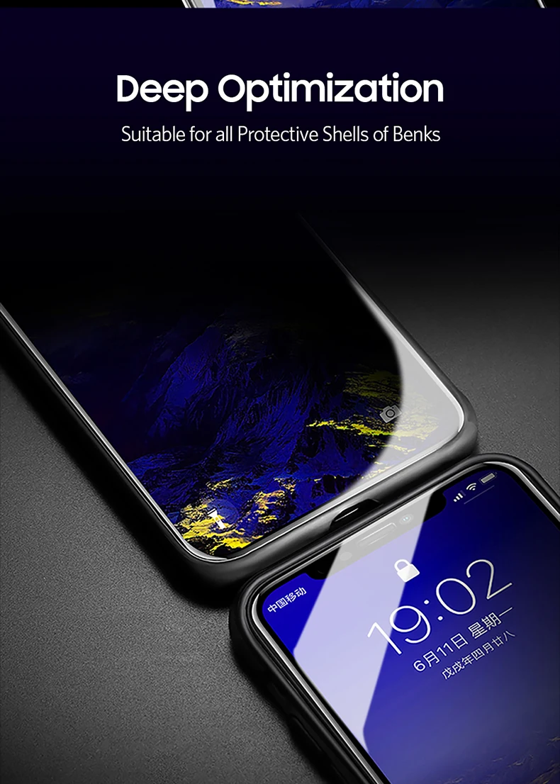 Benks Защитное стекло для iPhone XS 5,8/XR 6,1/XS Max 6,5 Антибликовая Защитная пленка для iPhone X закаленное стекло