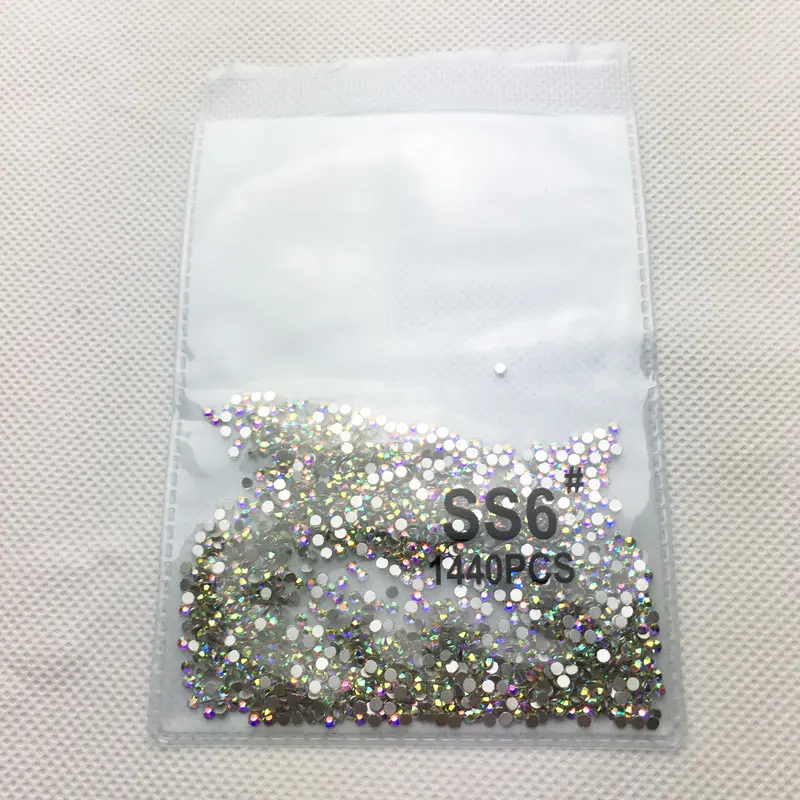 SS6 1440 шт./пакет Красочные AB гвоздь с плоской задней частью Стразы SS3 SS4 SS5 SS6 с украшением в виде кристаллов 3D нейл-арта украшения; многоразмерные х/Аксессуары для маникюра - Цвет: SS6