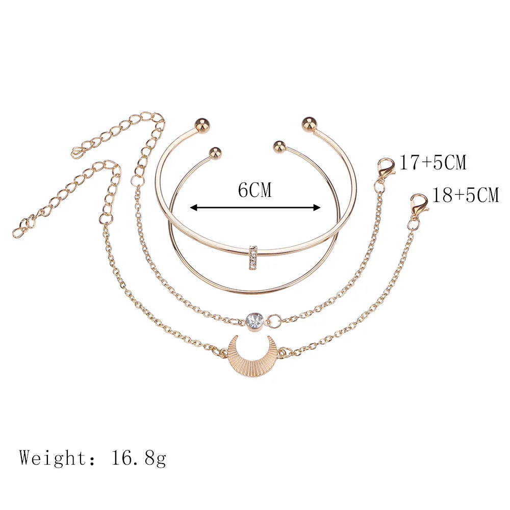 4 шт./компл. в богемном стиле ретро Луна круглая с украшением виде кристаллов цепи