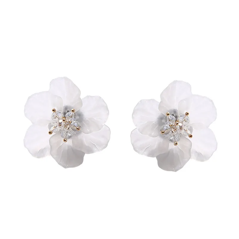 2019 серьги для женщин модные милые белые гвоздики в форме цветка с жемчугом